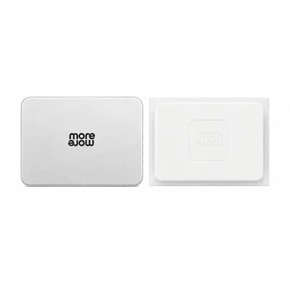 MORE or MORE White Film Cosmetic Oil Blotting Sheets - High Molecular Polymer, Oil-Absorbent, Water-Impermeable, Includes Storage Case and Puff-Shaped Pad for Makeup Touch-Ups