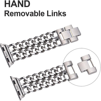 Compatible Apple Watch Band for Woman Man 41Mm 38Mm 40Mm, Stainless Steel Cowboy Style for Iwatch Series 11/10/9/8/7/6/5/4/3/2 Se Ultra Bracelet (Rose Gold)